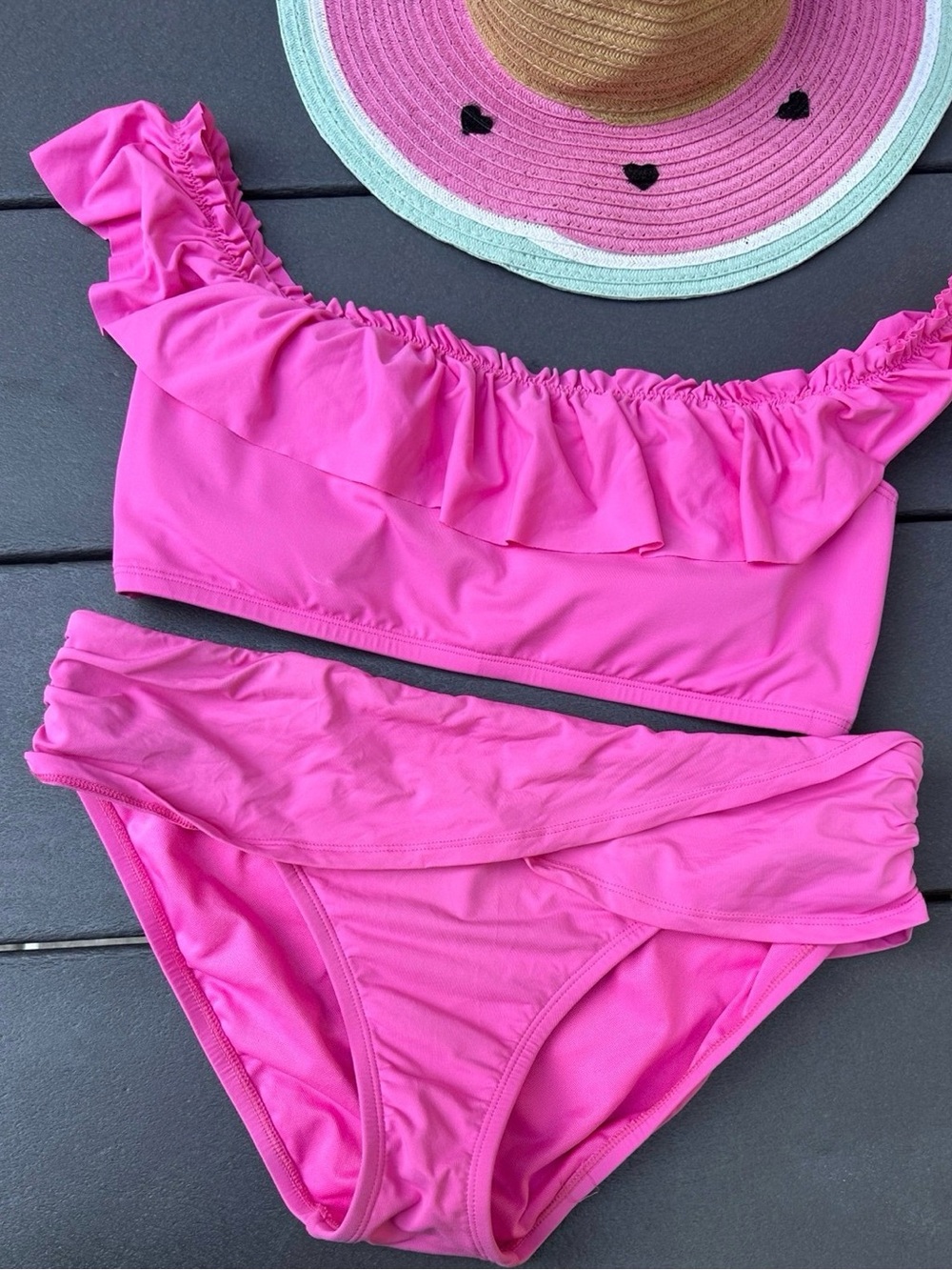 Bleu by Rod Beattie Women's Hot-pink Ruffle Bikini, Size 14